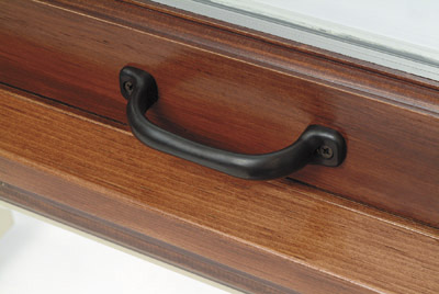 detail of window frame with handle