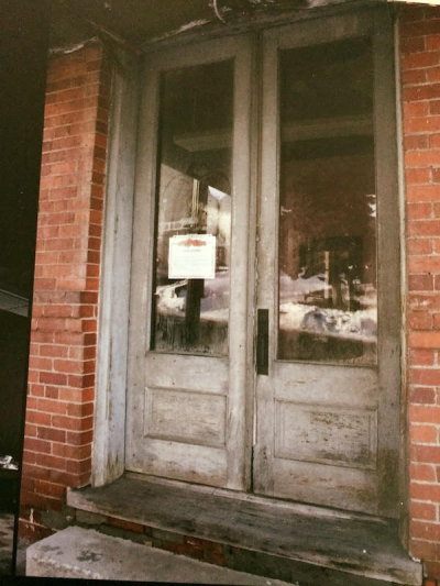 Lobby doors before restoration