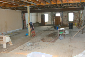 wood flooring before removal
