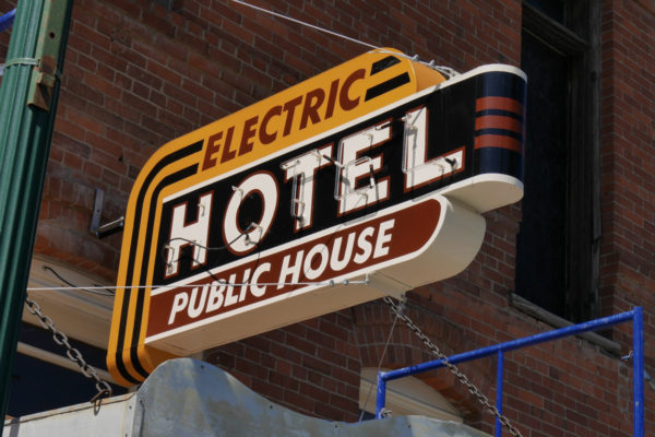 electric hotel sign
